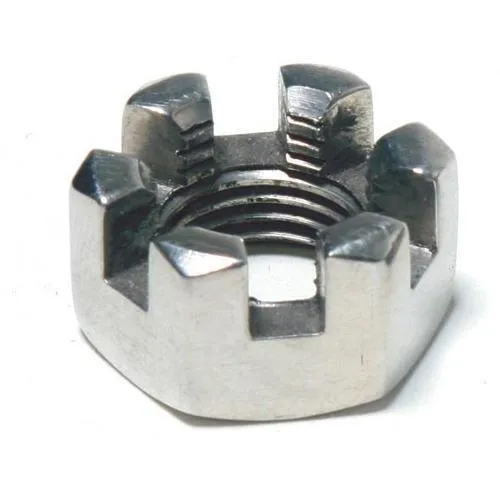 Gray Alloy Steel Slotted Nut