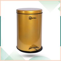 Stainless Steel Golden Pedal Dustbin - Capacity: 5