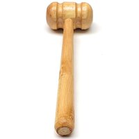 Heega Round Wooden Mallet Bat Knocking Hammer - Durable Hardwood, Comfortable Grip, Brown Color, Unisex Design For Adults