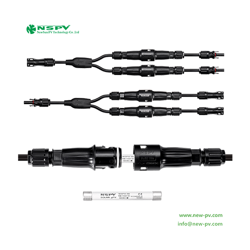 1500VDC 2 To 1 Solar Cable Assembly With Inline Fuse Connectors Solar Wiring Harness