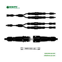 1500VDC 2 To 1 Solar Cable Assembly With Fuse Solar Y Connector