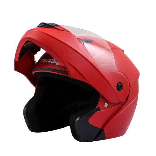 Red Flip Up Helmet - Material: Plastic