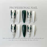Diamond Black Luxury Handmade Press On Nails