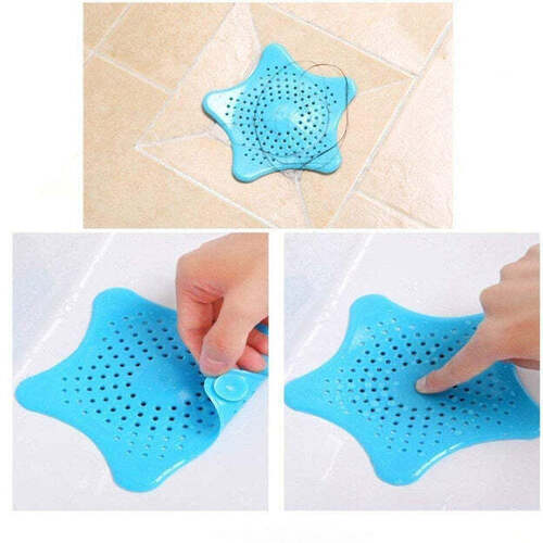 SILICONE STAR SHAPED SINK FILTER BATHROOM HAIR CATCHER DRAIN STRAINERS FOR BASIN (0829)