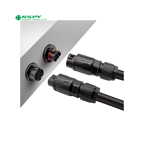 Waterproof 3P/4P/5P Solar Inverter Ac Connectors 500V With Tuv Certficate Solar Ac Wire Coupler - Color: Black