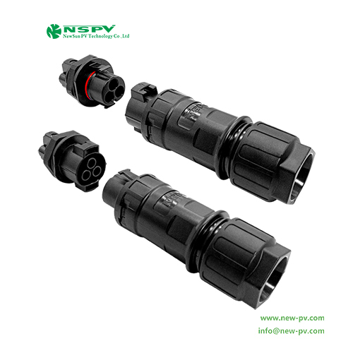 Waterproof 3P/4P/5P Solar Inverter AC Connectors 500V With TUV Certficate Solar AC Wire Coupler