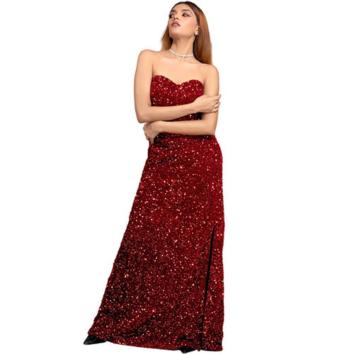Buy Trend Arrest Red Shimmer Cowl Dress at Amazon.in