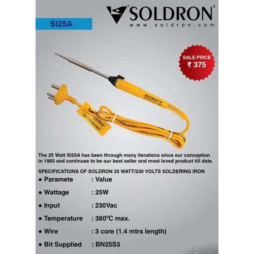 Yellow Soldron 25 Watt Soldering Iron