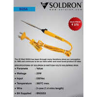 Soldron 25 Watt Soldering Iron - Customized Size | Yellow, Industrial Usage, Precision Heating For Enhanced Soldering Tasks
