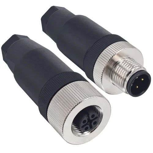 Black M12 Sensor Connector