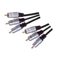 3 Rca Cable - Black/silver Color | Ideal For Cctv Application
