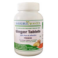 Ginger Tablets - 1000mg, 60 Tablets Per Bottle | Herbal Supplement For Adults, No Side Effects, Suggested Dosage, Store In Cool Place