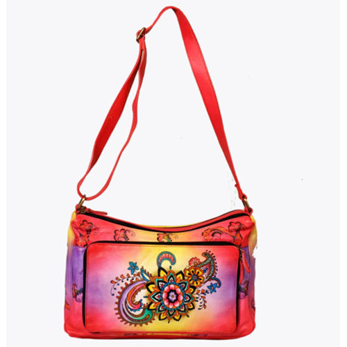 Different Available Leather Hand Painted Hand Bag