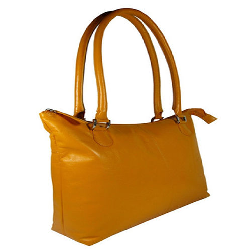 Tan Casual Leather Hand Bag