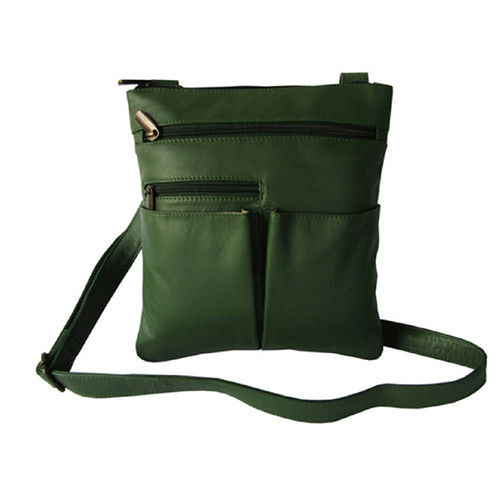 Moss Green Ladies Leather Bag for Office Purpose