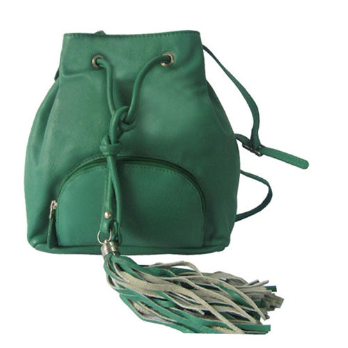 Deep Green Leather Backpack for College