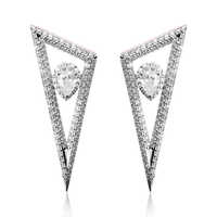 Diamond Trilateral Cascade Earring