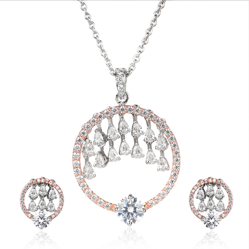 Diamond Radiant Serenity Pendant Set