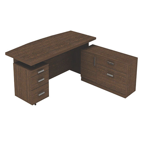 Brown Solid Wooden Computer Desk