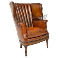 Leather Armchair - Chestnut Brown Leather, Hardwood Frame | Retro, Vintage, Decorative, Stylish