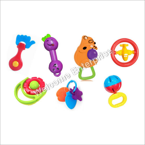 Plastic No-20353 Baby Rattles And Teethers 7 Pcs Set