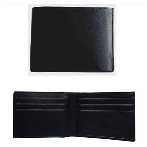 Black Leather Wallet Two Fold