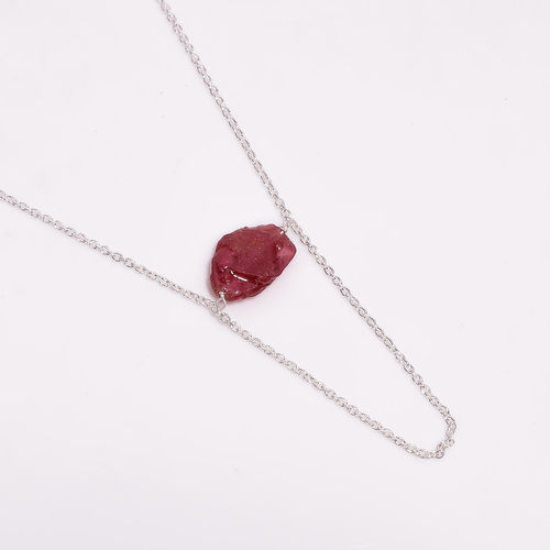 Raw Gemstone Sterling Silver Light Weight Necklace