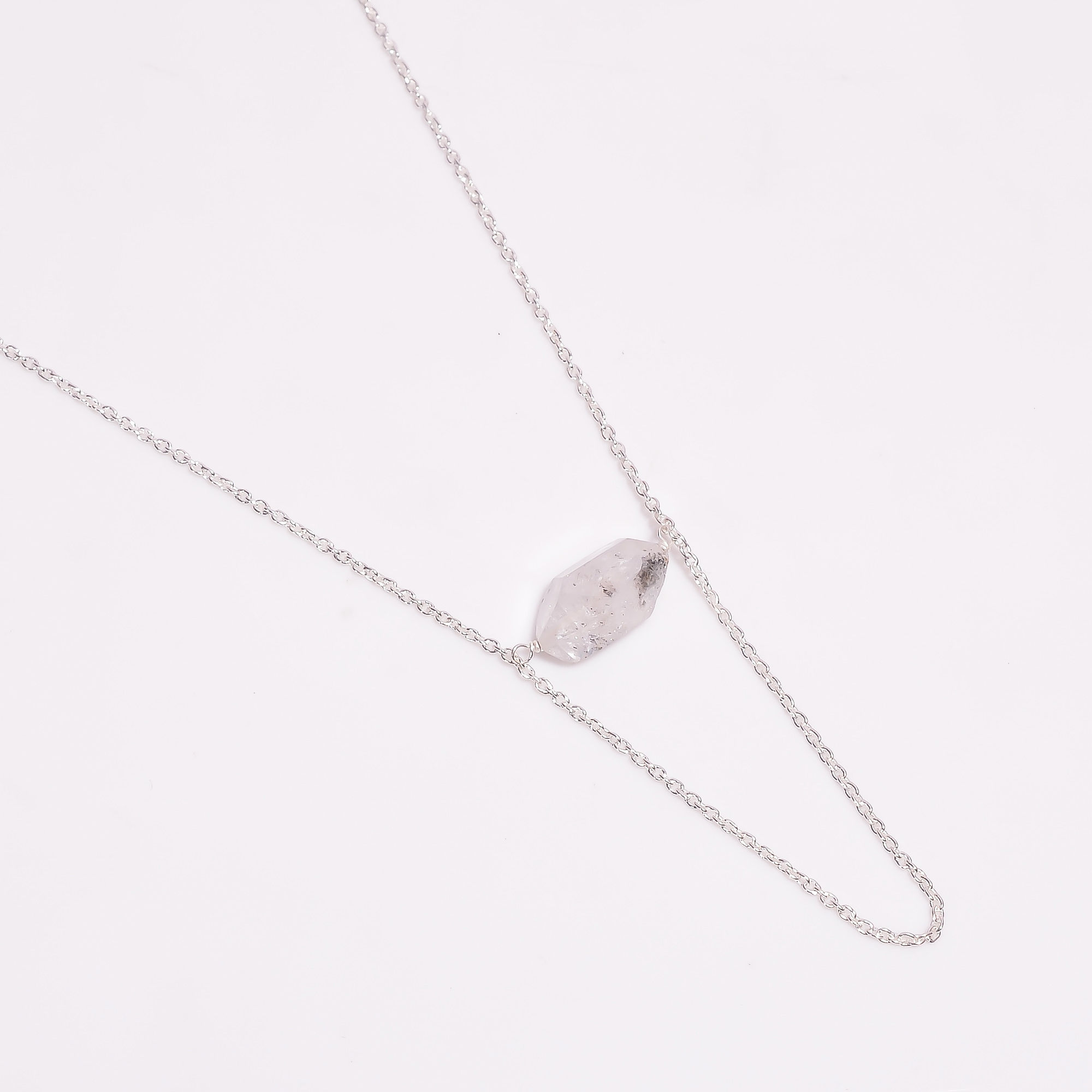 Raw Gemstone Sterling Silver Light Weight Necklace