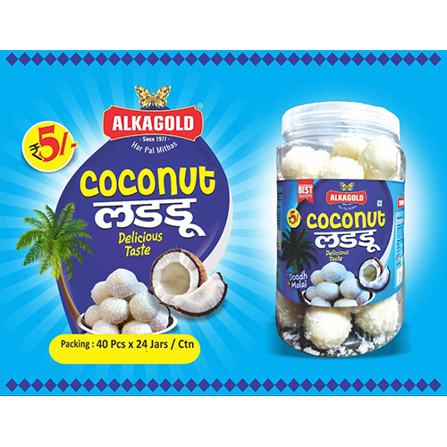 Alka Gold Coconut Ladoo - Sweet Flavor, Solid Form, Various Pack Sizes | Piece-Shaped Treats