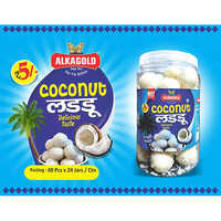 Alka Gold Coconut Ladoo - Sweet Flavor, Solid Form, Various Pack Sizes | Piece-shaped Treats