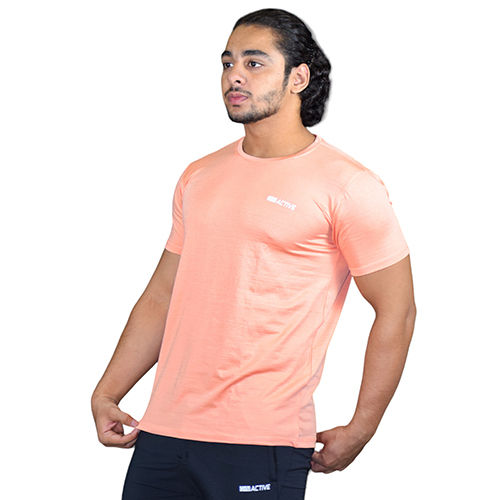 Peach Dry Fit Lycra Running T-Shirts Age Group: Adult