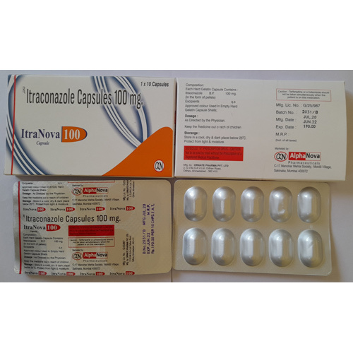 Itraconazole - 100 mg Capsule | General Medicine Room Temperature Storage 1x10 Alu-Alu Packing