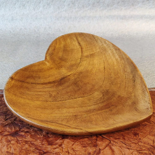 Brown Wooden Heart Tray