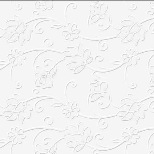 Matt Finish Ornament White Ceramic Wall Tiles
