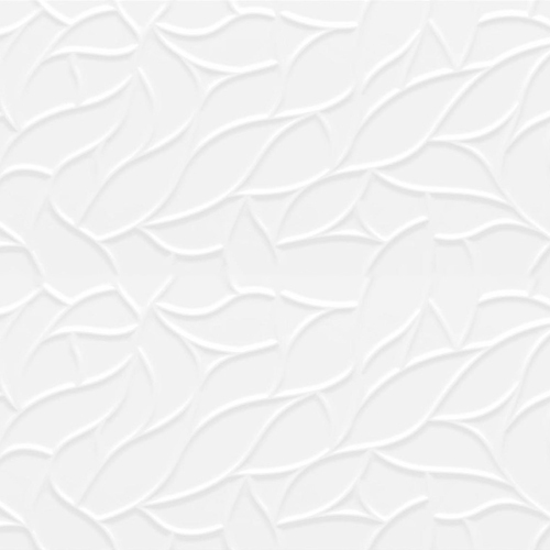 Glossy Finish Leaves White Ceramic Wall Tiles