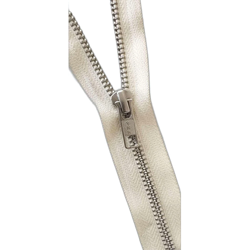 Jacket Metal Zipper - Brass Material, Various Sizes Available, Polished Silver Finish | Durable, Easy to Install, Ideal for All Jacket Types