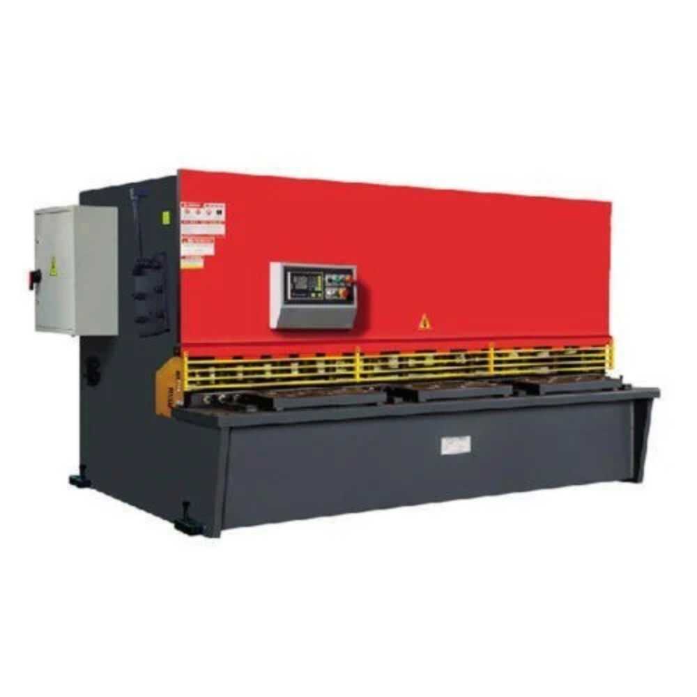 Metal Sheet Shearing Machine - Stainless Steel, 220 Voltage | Automatic Grade, Black and Red Color, Warranty Included