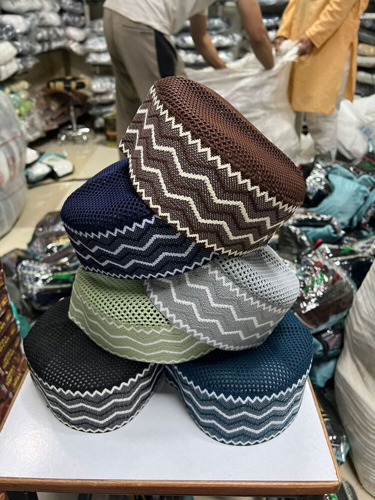 3d patta premium jali muslim cap