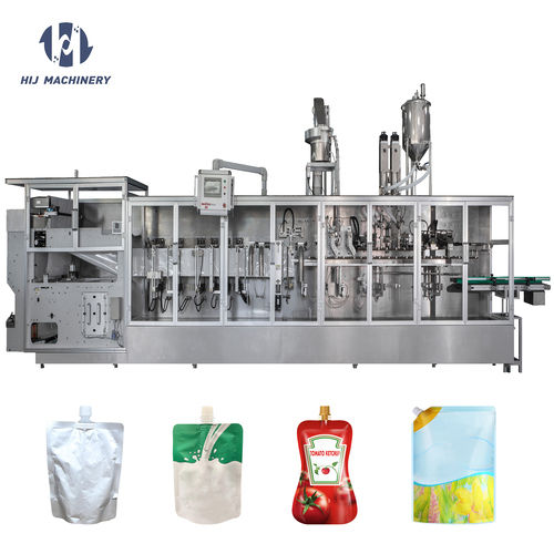 Automatic doypack spout bag form fill seal packaging machine food snack jelly filling packing machine