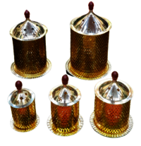 Brass Jali Diya - Handmade Brass, Lightweight Gold Finish, Religious Design | Acid Resistant, Corrosion Resistant, Uv Resistant, Easy To Clean