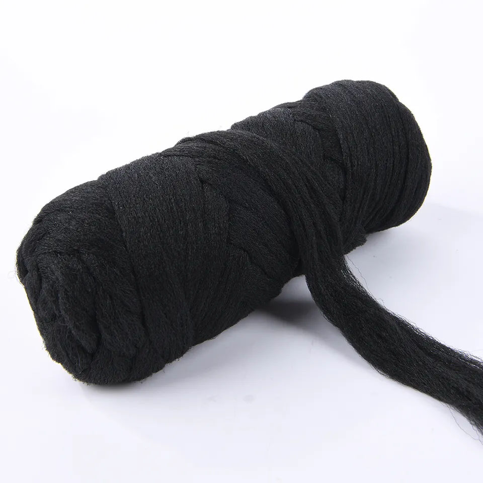 100% Brazilian Wool Hair Acrylic Yarn for African Braid and Twist Wig Brazilian Wool Hair Acrylic Yarn Natural Black