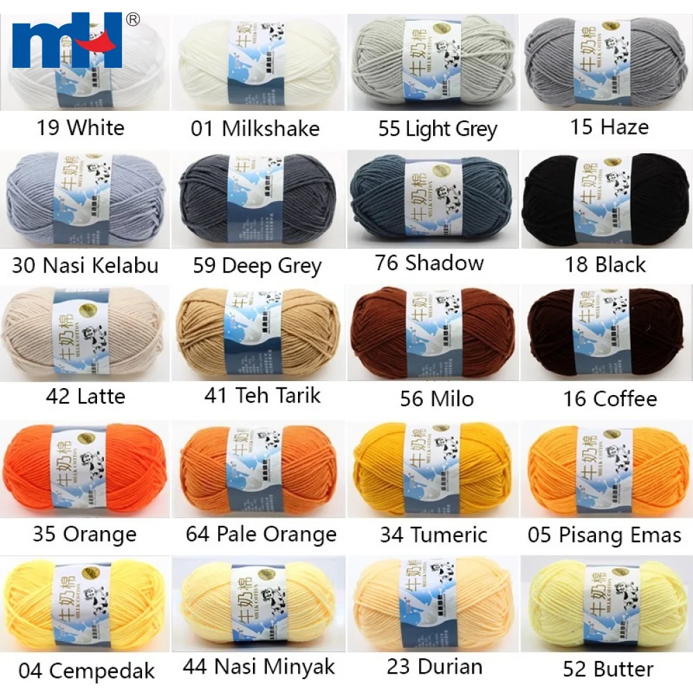 Milk Cotton Hand Knitting Yarn for Crochet and Knitting Yarn Soft Baby Crochet Knitted Yarn for Hand Knitting