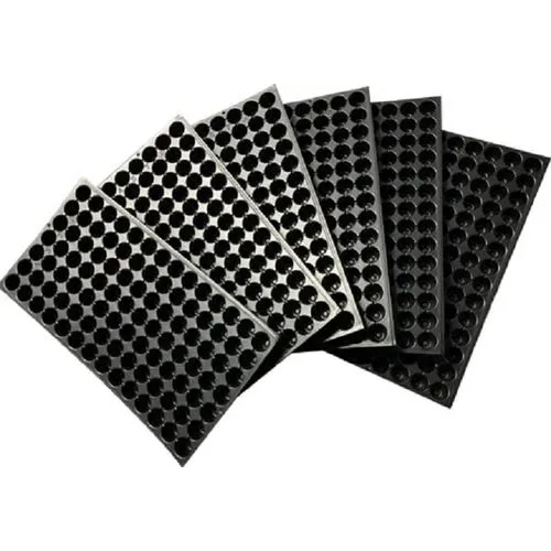 Gardening Seedling Tray - Rigid Plastic, Various Sizes Available, Black Color | Deep Design with Drainage Holes for Optimal Seedling Growth