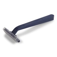 Glide Disposable Razor - Stainless Steel Blades, 4 Inch Handle Length, Blue Color, Single Edge Design | Ideal For Men, Non-pivoting Head, 2 Blades Per Pack