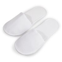 Disposable Terry Slipper - 2mm Eva Sole, Unisex Free Size, Plain White Terry Fabric