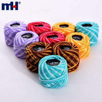 Variegated Crochet Thread Cotton Thread Balls Cotton Embroidery Thread Rainbow Color Cross Stitch Thread Embroidery Yarn
