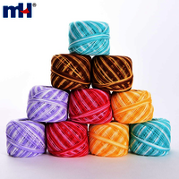 Variegated Crochet Thread Cotton Thread Balls Cotton Embroidery Thread Rainbow Color Cross Stitch Thread Embroidery Yarn