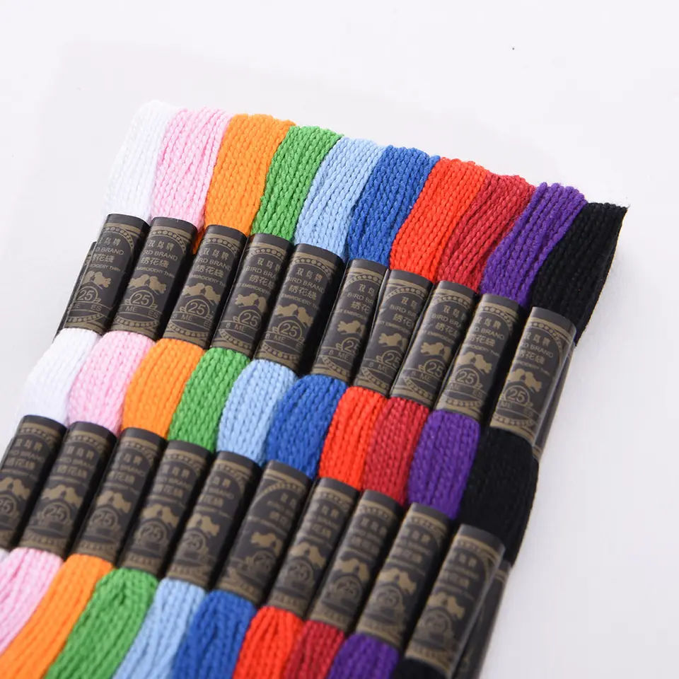 Cross-stitch Thread Cotton Embroidery Thread DIY Weaving Color Cotton Thread for Hand Sewing Stitching Embroidery Yarn