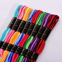 Cross-stitch Thread Cotton Embroidery Thread DIY Weaving Color Cotton Thread for Hand Sewing Stitching Embroidery Yarn