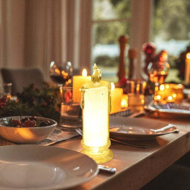 WHITE LED FLAMELESS CANDLES BATTERY OPERATED PILLAR CANDLES FLICKERING REALISTIC DECORATIVE LAMP (8437)